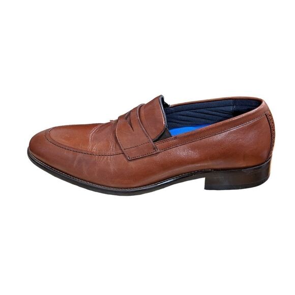 Johnston & Murphy Men's Stockton Penny Loafers Brown Leather Dress Shoes Size 8M - Picture 3 of 12